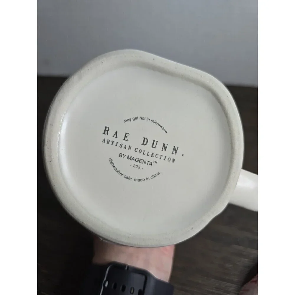 NWT Rae Dunn Magenta Artisan Equality Ceramic Coffee Mug White Black Writing